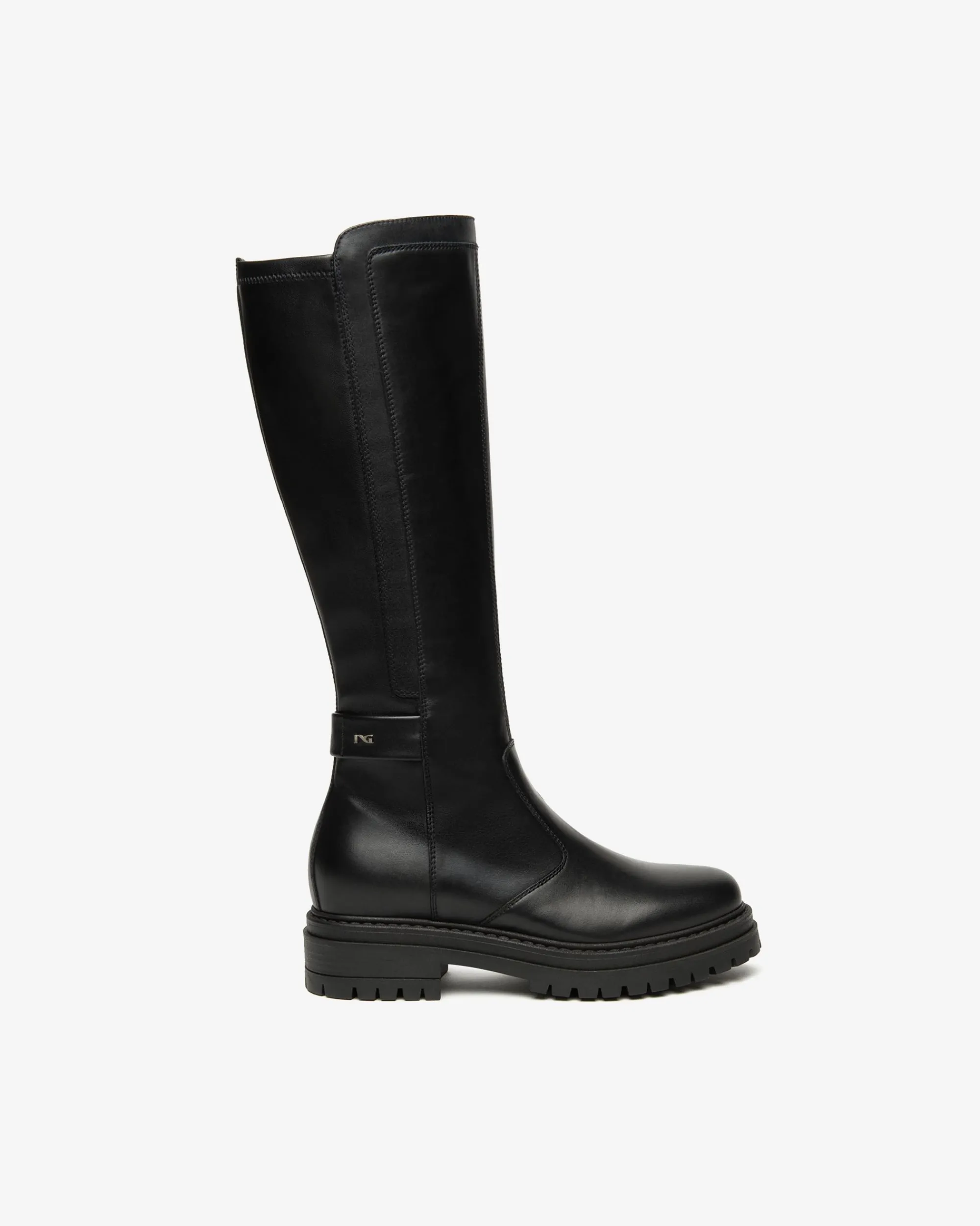 Nero Giardini Stivali Donna in Pelle e Materiale Tecnico Nero Hot