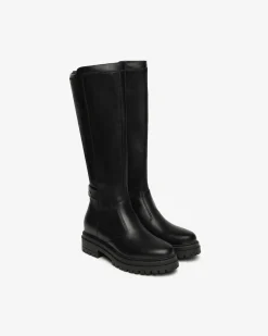 Nero Giardini Stivali Donna in Pelle e Materiale Tecnico Nero Hot