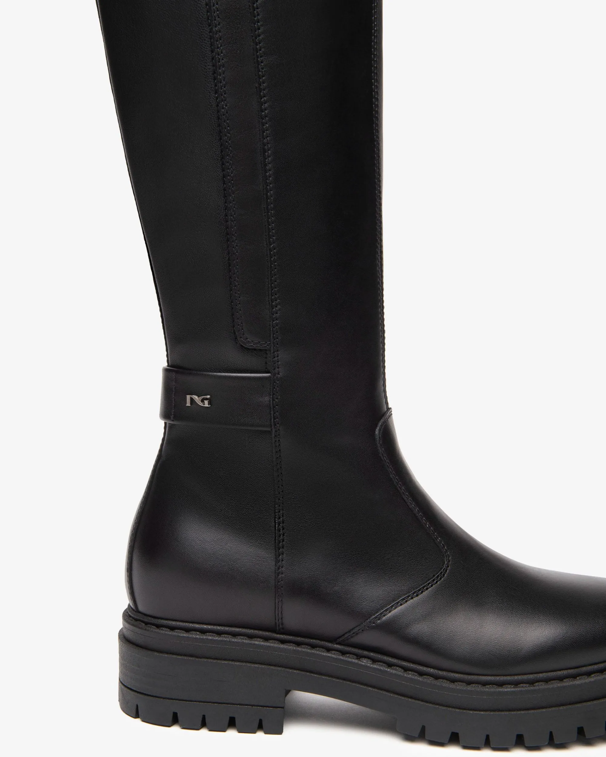 Nero Giardini Stivali Donna in Pelle e Materiale Tecnico Nero Hot