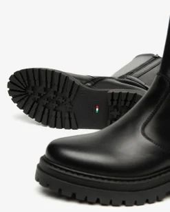 Nero Giardini Stivali Donna in Pelle e Materiale Tecnico Nero Hot