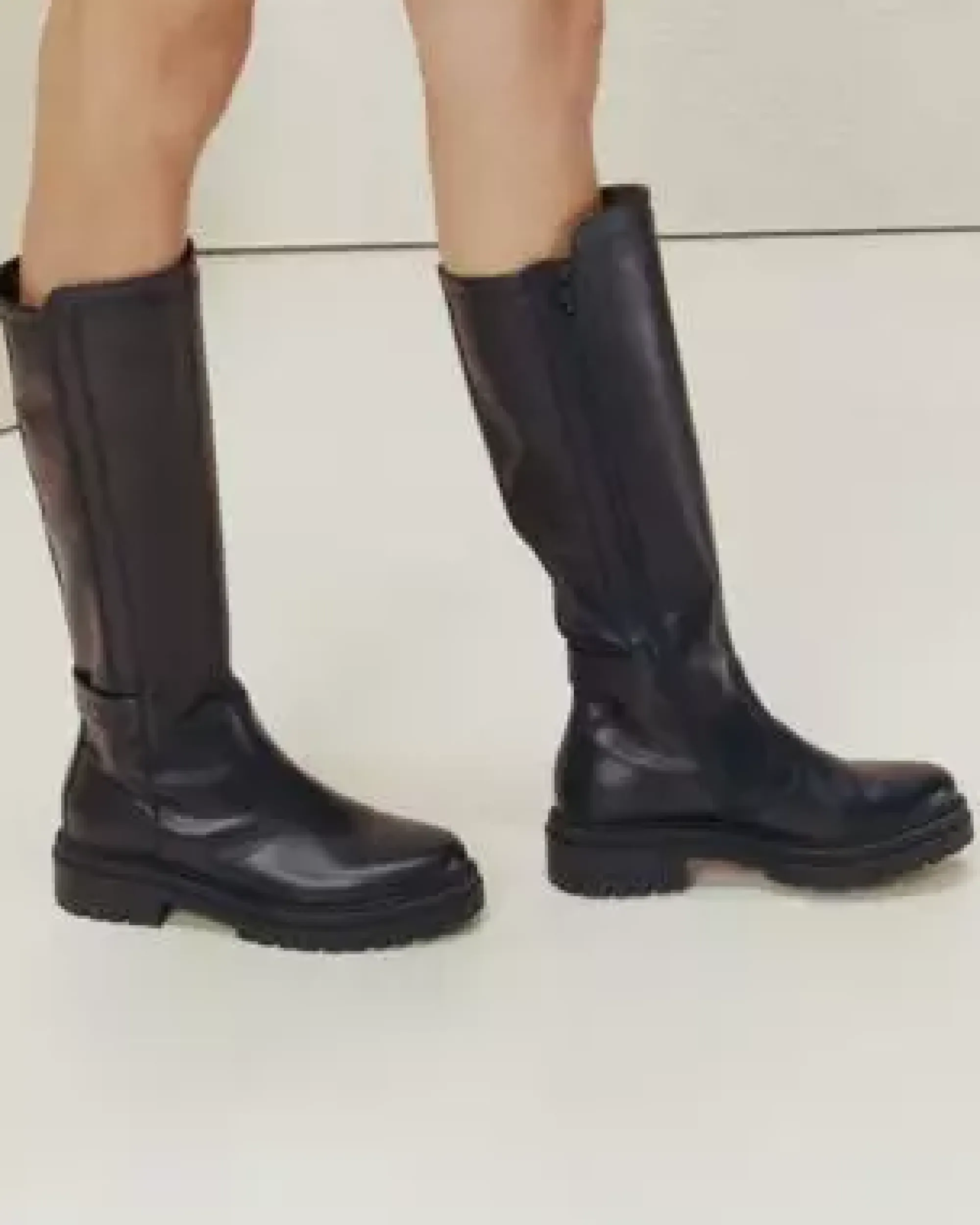 Nero Giardini Stivali Donna in Pelle e Materiale Tecnico Nero Hot