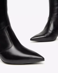 Nero Giardini Stivali Donna in Pelle e Materiale Tecnico Nero