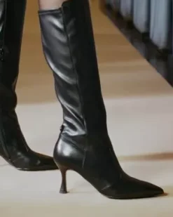 Nero Giardini Stivali Donna in Pelle e Materiale Tecnico Nero