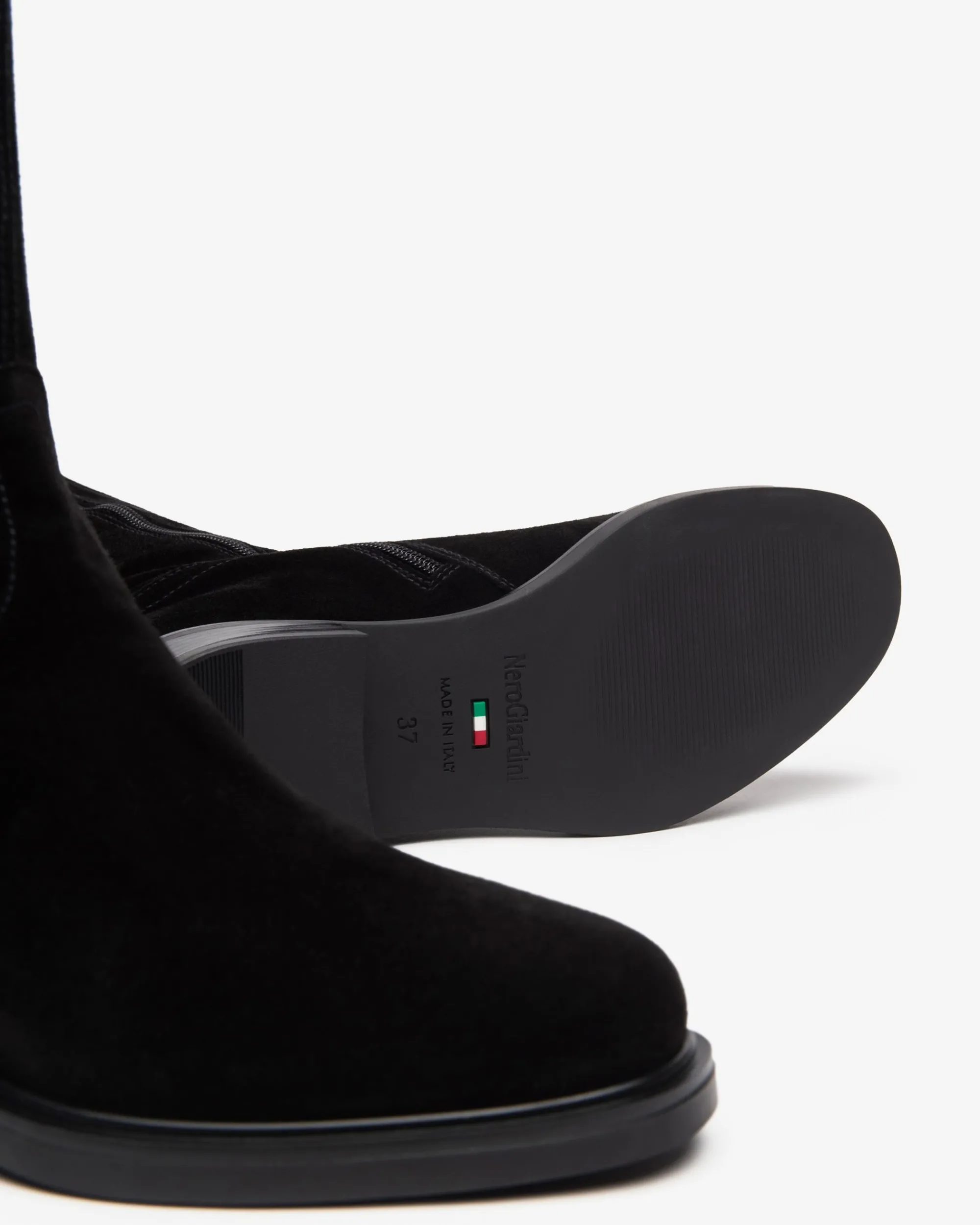 Nero Giardini Stivali Donna in Suede e Pelle Nero New