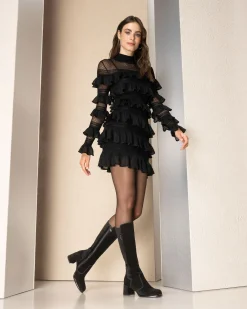 Nero Giardini Stivali Donna in Suede e Materiale Tecnico