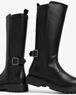 Nero Giardini Stivali Teen da Ragazza in Pelle e Materiale Tecnico Nero Discount
