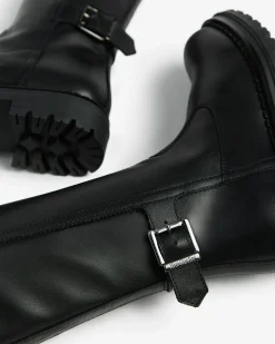 Nero Giardini Stivali Teen da Ragazza in Pelle e Materiale Tecnico Nero Discount