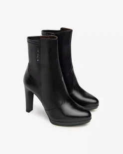 Nero Giardini Tronchetti Donna in Pelle Nero Clearance