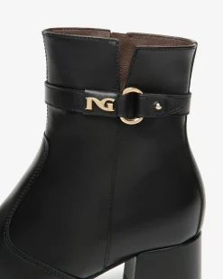 Nero Giardini Tronchetti Donna in Pelle Nero Sale