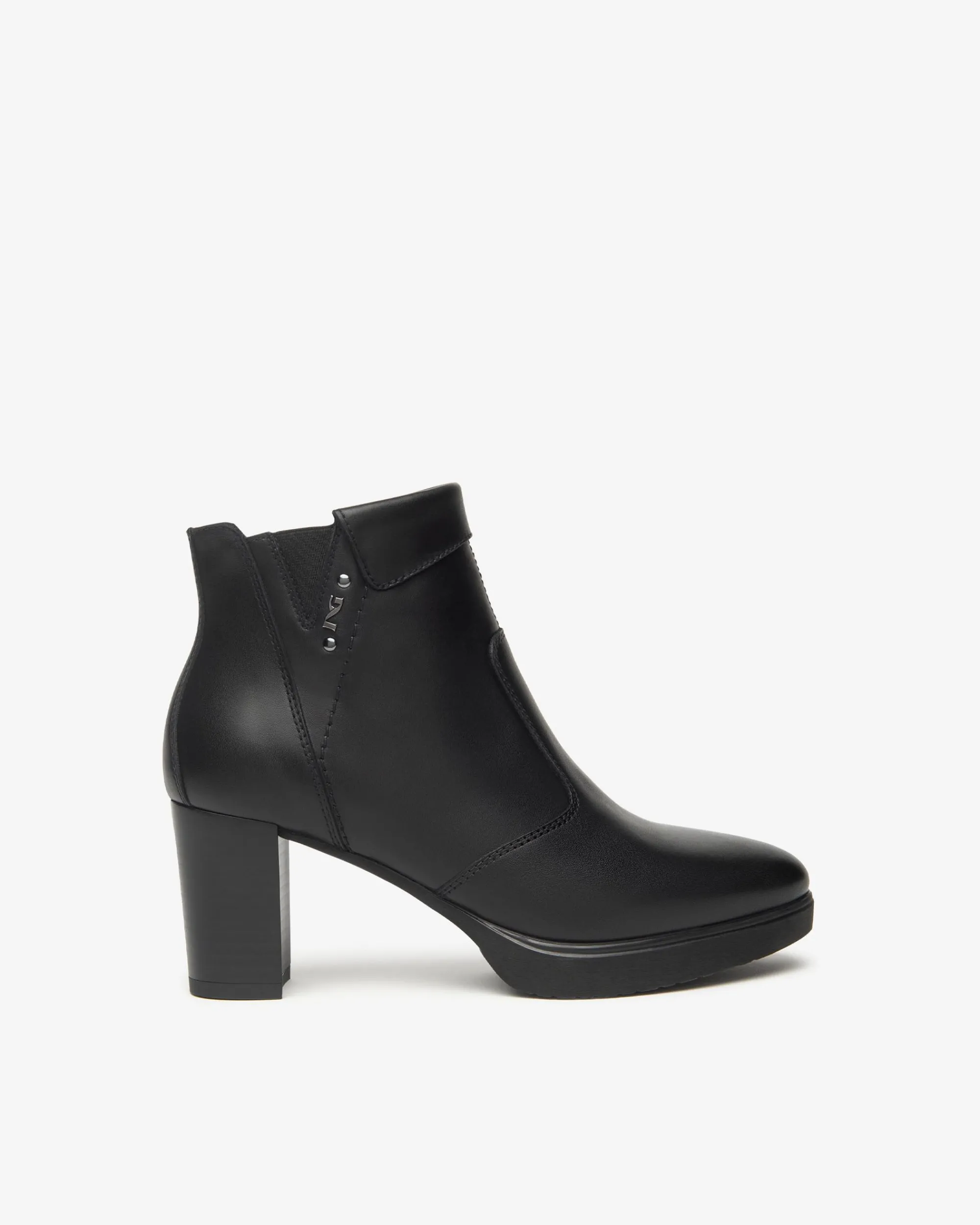 Nero Giardini Tronchetti Donna in Pelle Nero New