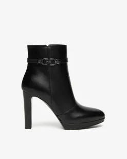 Nero Giardini Tronchetti Donna in Pelle Nero New