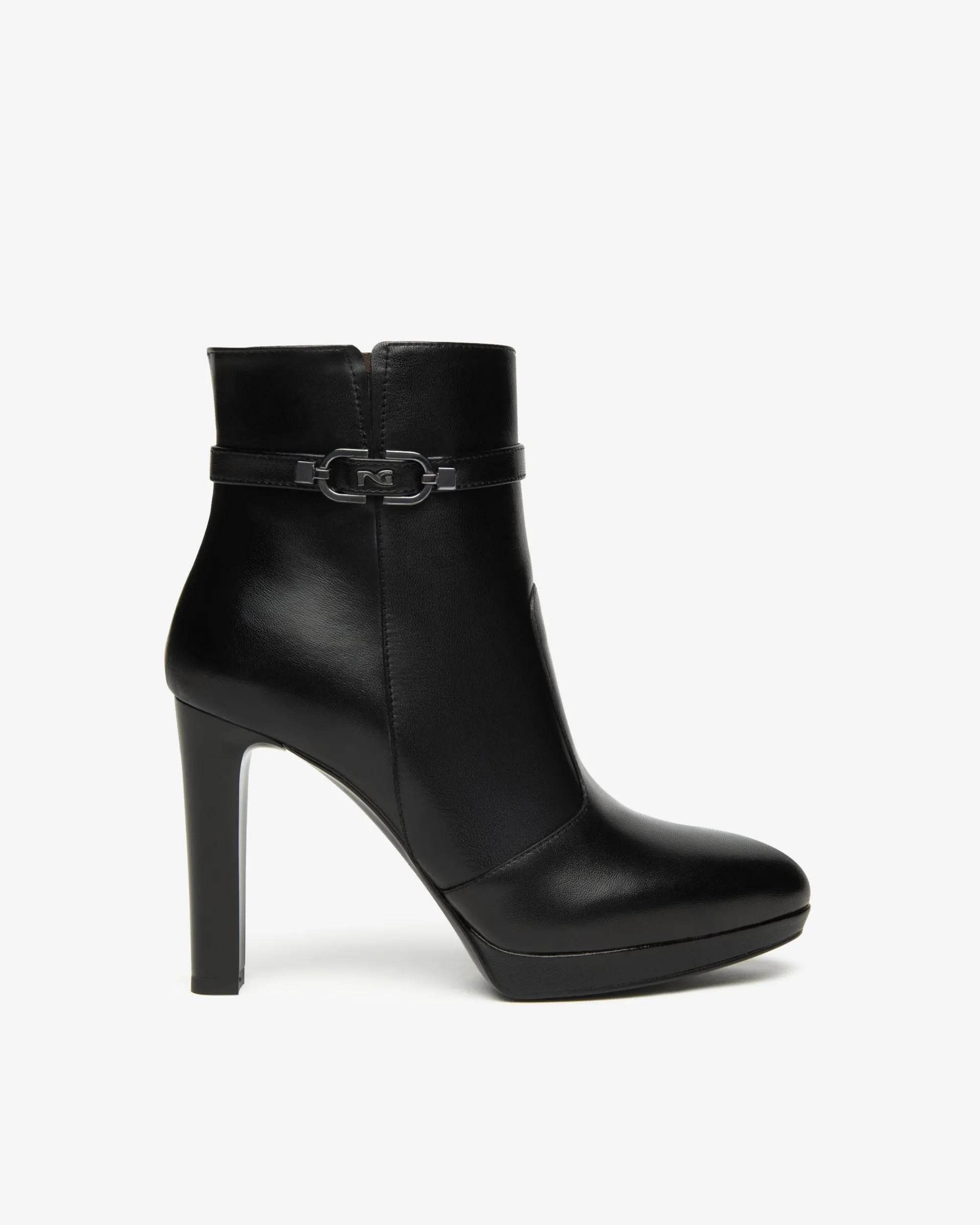 Nero Giardini Tronchetti Donna in Pelle Nero New