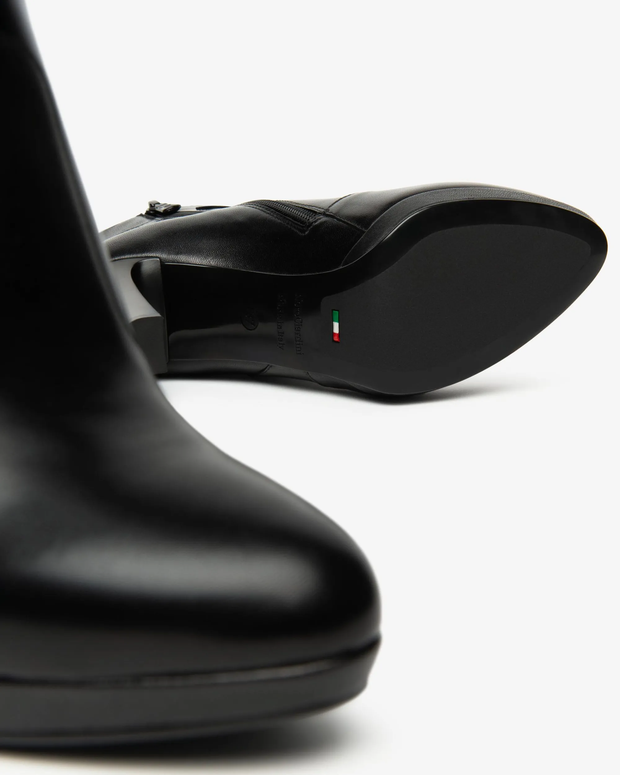 Nero Giardini Tronchetti Donna in Pelle Nero New